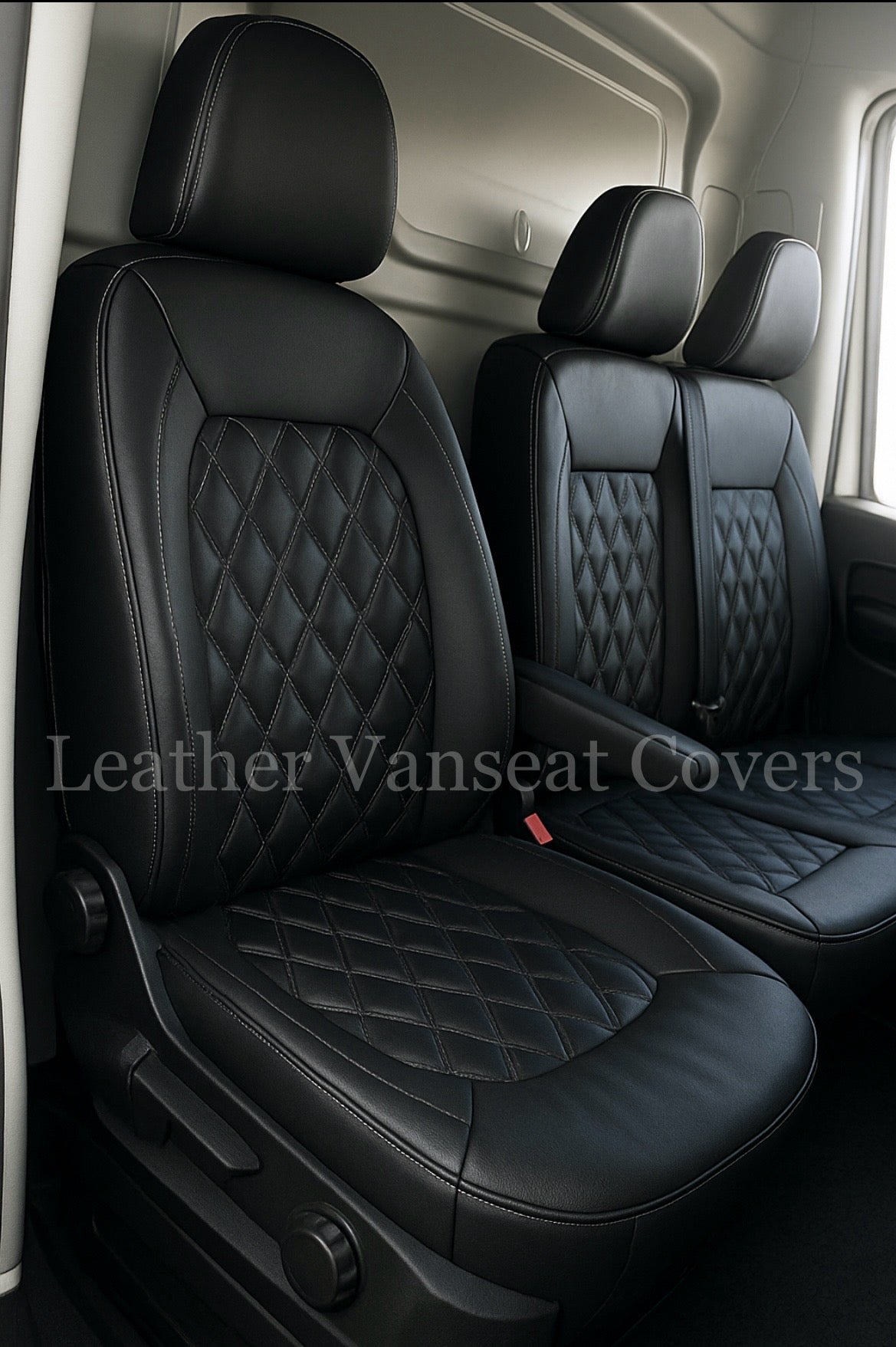 Custom Steering LTD Black Luxury Leather Steering Wheel Cover – For Volkswagen Crafter 2019-2025